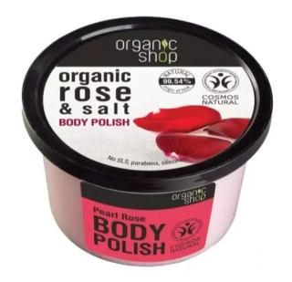 Organic Shop Zpevňující tělový peeling Růže a sůl 250 ml