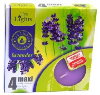 Tea Lights Maxi svíčky lavender 4ks