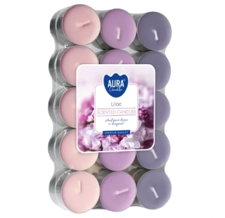 Bispol čajové svíčky Lilac (šeřík) 30ks
