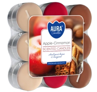Bispol čajové svíčky Apple cinnamon (jablko, skořice) 18ks