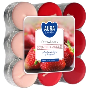 Bispol čajové svíčky Strawberry (jahoda) 18ks